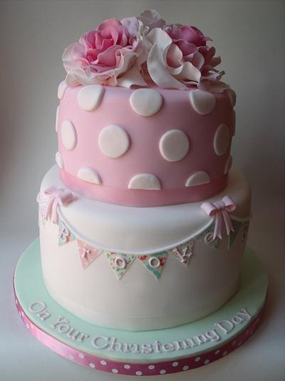 Bunting Christening Cake - Cake by Suzi Saunders