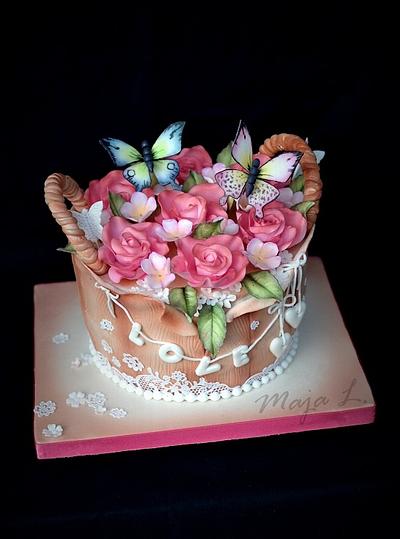 Basket of Flowers - Cake by majalaska
