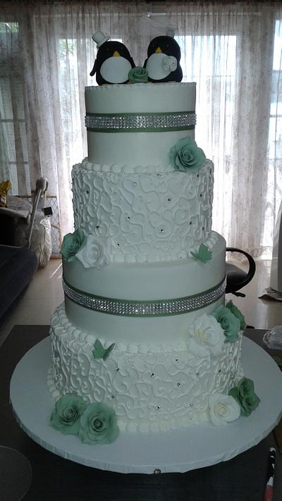 Penguin Wedding Cake - Cake by Rosa