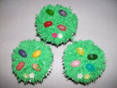 Easter Cupcakes - Grass Themed - Cake by Sarah