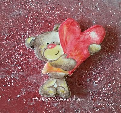 valentines teddy bear cake topper ;-) - Cake by Hokus Pokus Cakes- Patrycja Cichowlas