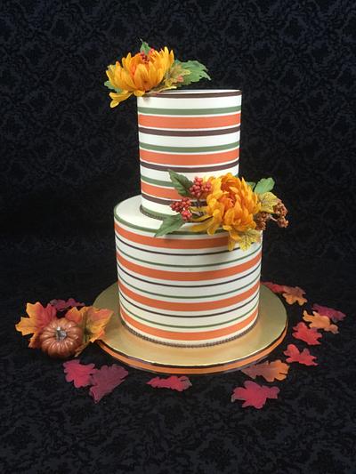 Fall butter cream stripe cake  - Cake by Ester Siswadi