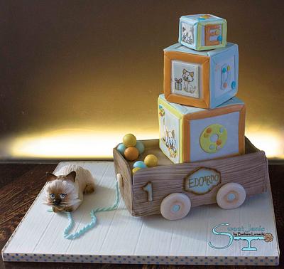 Kittens and blocks cake - Cake by Sweet Janis