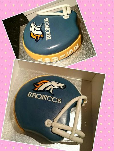 broncos helmet - Cake by christine
