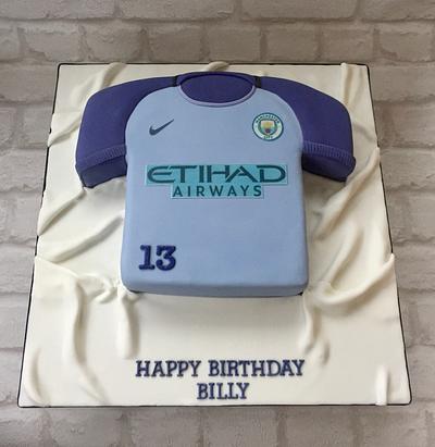 Manchester City Football shirt - Cake by Canoodle Cake Company