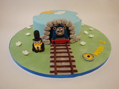 Thomas and Minion - Cake by Candy's Cupcakes