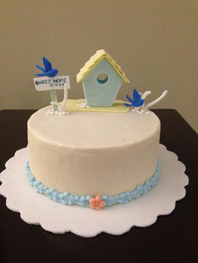 House warming cake - bird house  - Cake by Funandjoyofcakes