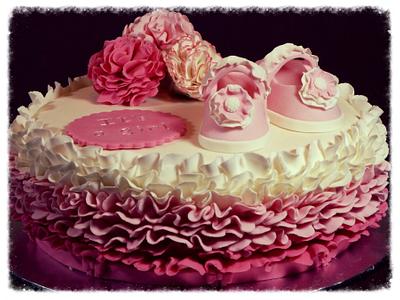 Baby shower ruffled cake - Cake by S' Delicacy