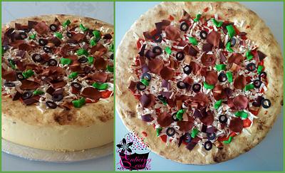 16" Deep Dish Pizza - Cake by Enticing Cakes Inc.