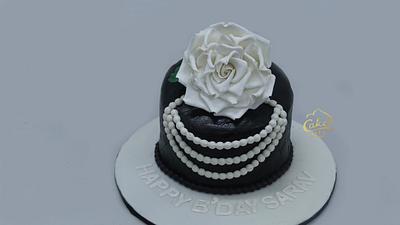 Big White Pearl Rose Necklace Cake #Caked #rose #pearl - Cake by Caked India