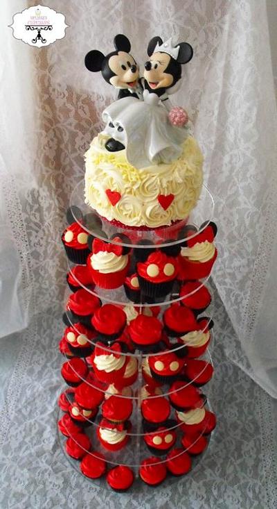 Minnie & Mickey Mouse Cupcake Tower - Cake by Melissa's Cupcakes