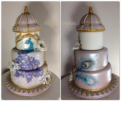 Peacock wedding cake - Cake by Cindy Genua 