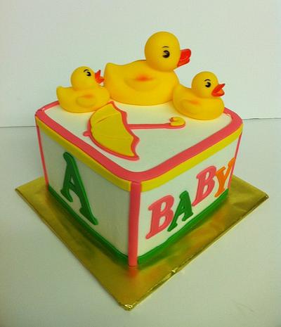 Block Cake with Ducks - Cake by Lanett