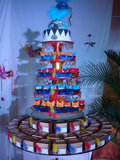 Masquerade themed cupcake tower - Cake by AnnCriezl 