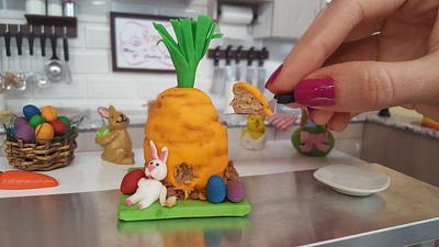 Carrot cake with a mini bunny :) - Cake by Jenny's Mini cooking