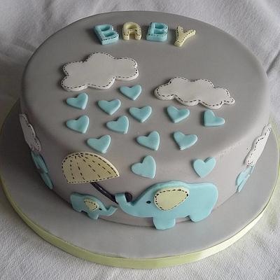 Elephant Baby Shower - Cake by cupcakeycooper