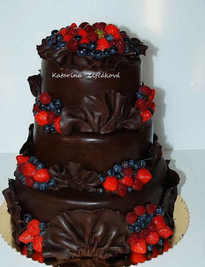 chocolate wedding cake - Cake by katarina139