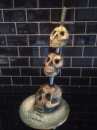 Three Impaled Skulls - Cake by Paul of Happy Occasions Cakes.