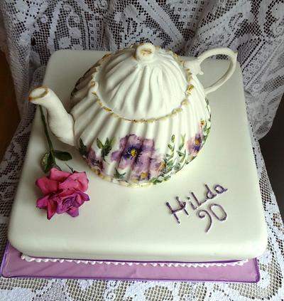 90th Teapot Cake - Cake by Fifi's Cakes