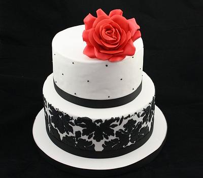 Black and White Birthday Cake - Cake by Miriam