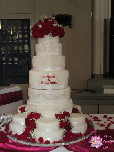 White Wedding Cake - Cake by Mary Yogeswaran