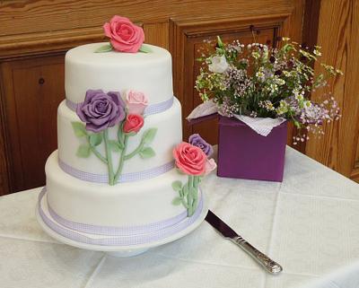 Country Rose Wedding Cake - Cake by Cherish Bakery