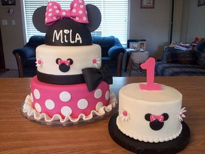 Minnie Mouse First Birthday Cake - Cake by Sunrise Cakes