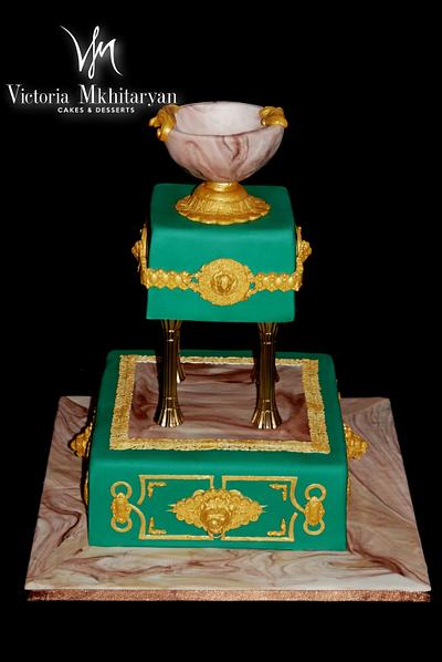 Marble and Gold antique cake - Cake by Art Cakes Prague
