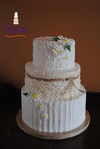 Rustic Daisy Wedding - Cake by Baby Got Cakes