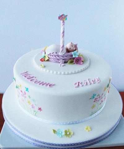 flowers and butterflies baby shower cake - Cake by the cake outfitter
