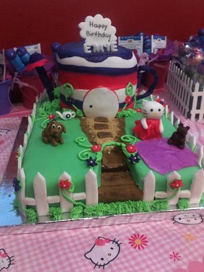 Hello Kitty Garden Theme Cake - Cake by Jeanette Rodriguez