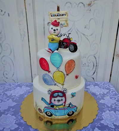 Teddy bear and the toy car - Cake by Daphne