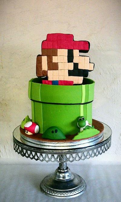 8-bit Mario - Cake by Rebecca 