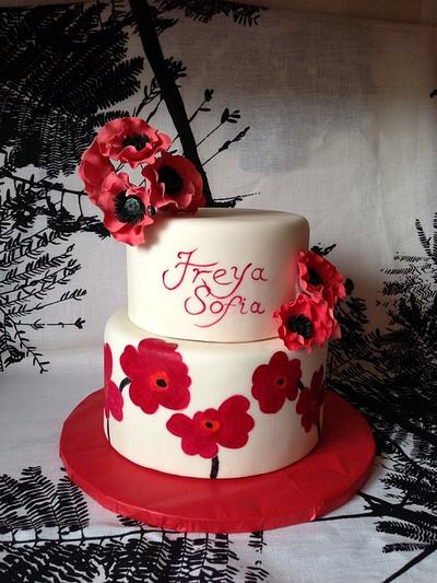 Poppy cake for Freya Sofia - Cake by Artful Bakery