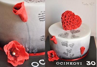 Poppy seeds heart - Cake by CakesVIZ