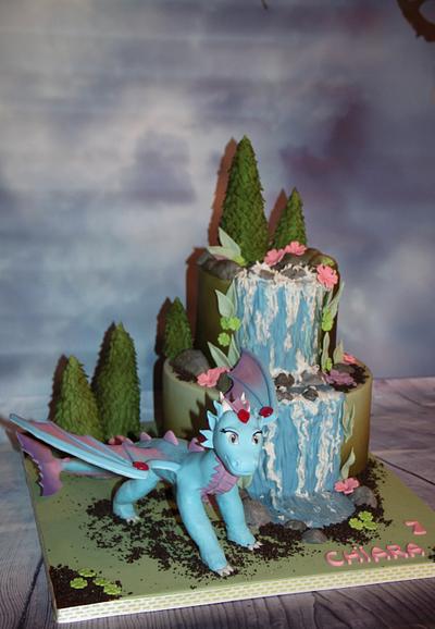 Waterdragon at waterfall - Cake by Cakes for Fun_by LaLuub