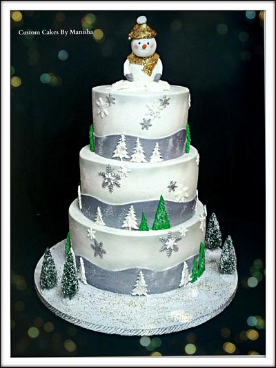 Winter wonderland baby shower cake! - Cake by Custom Cakes By Manisha