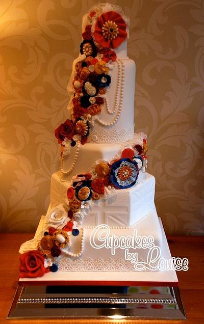 Diamond Jubilee theme wedding cake - Cake by CupcakesbyLouise