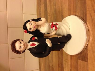 Bride and groom topper - Cake by Sara Lamb