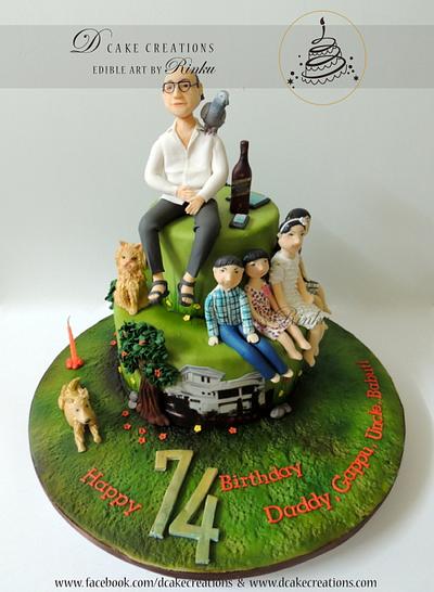 74th Personlised Birthday Cake  - Cake by D Cake Creations®