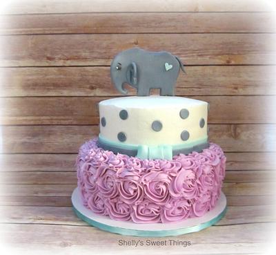 Lavender, teal & gray - Cake by Shelly's Sweet Things