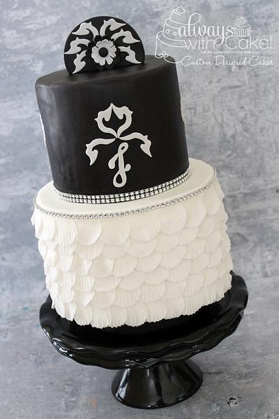 Modern Black and White Wedding - Cake by AlwaysWithCake