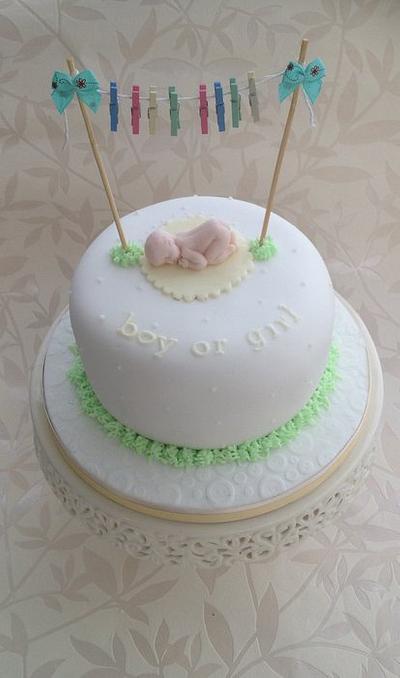 Gender reveal cake - revealed !!  - Cake by The lemon tree bakery 