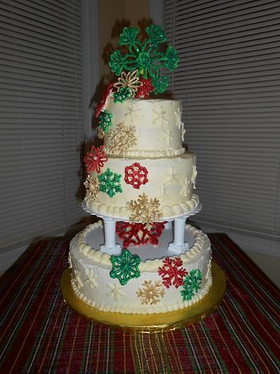 Christmas Snowflakes - Cake by Kimberly R