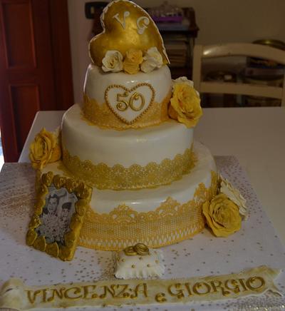Golden wedding  - Cake by lupi67