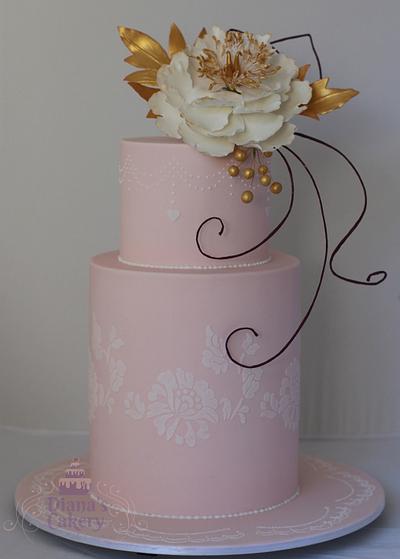 Two-tier Modern Wedding Cake  - Cake by Diana's Cakery