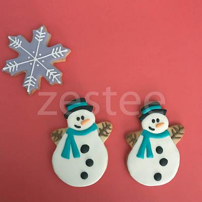 Snowmen and Snowflake cookies - Cake by Rachel
