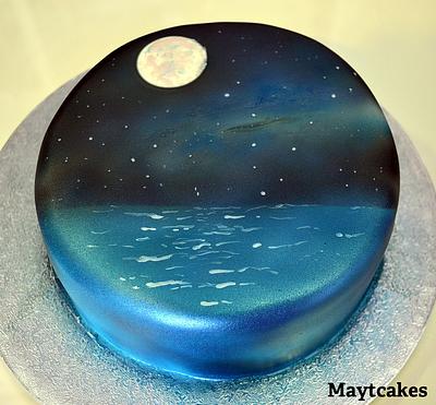 Constellations over the sea - Hand painted - Cake by Maytcakes