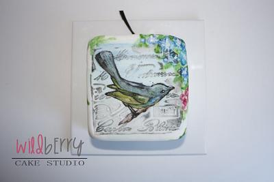 Painted Christmas Cake - Fantail - Cake by Wildberry Cake Studio