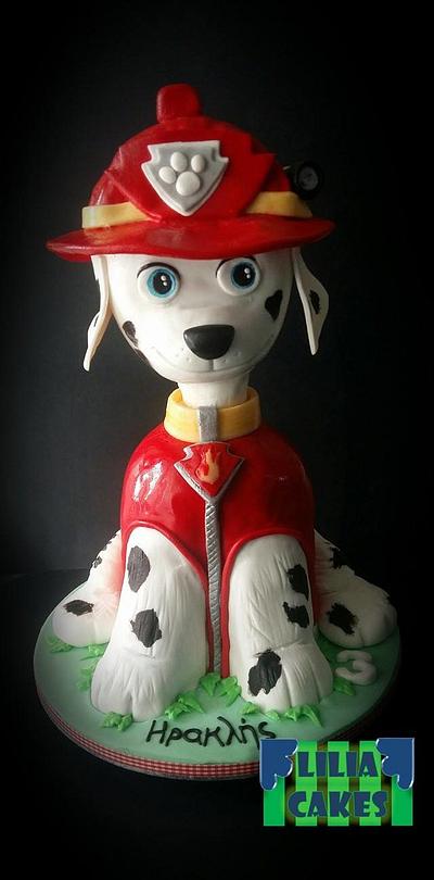 3D Marshall from Paw Patrol Cake   - Cake by LiliaCakes